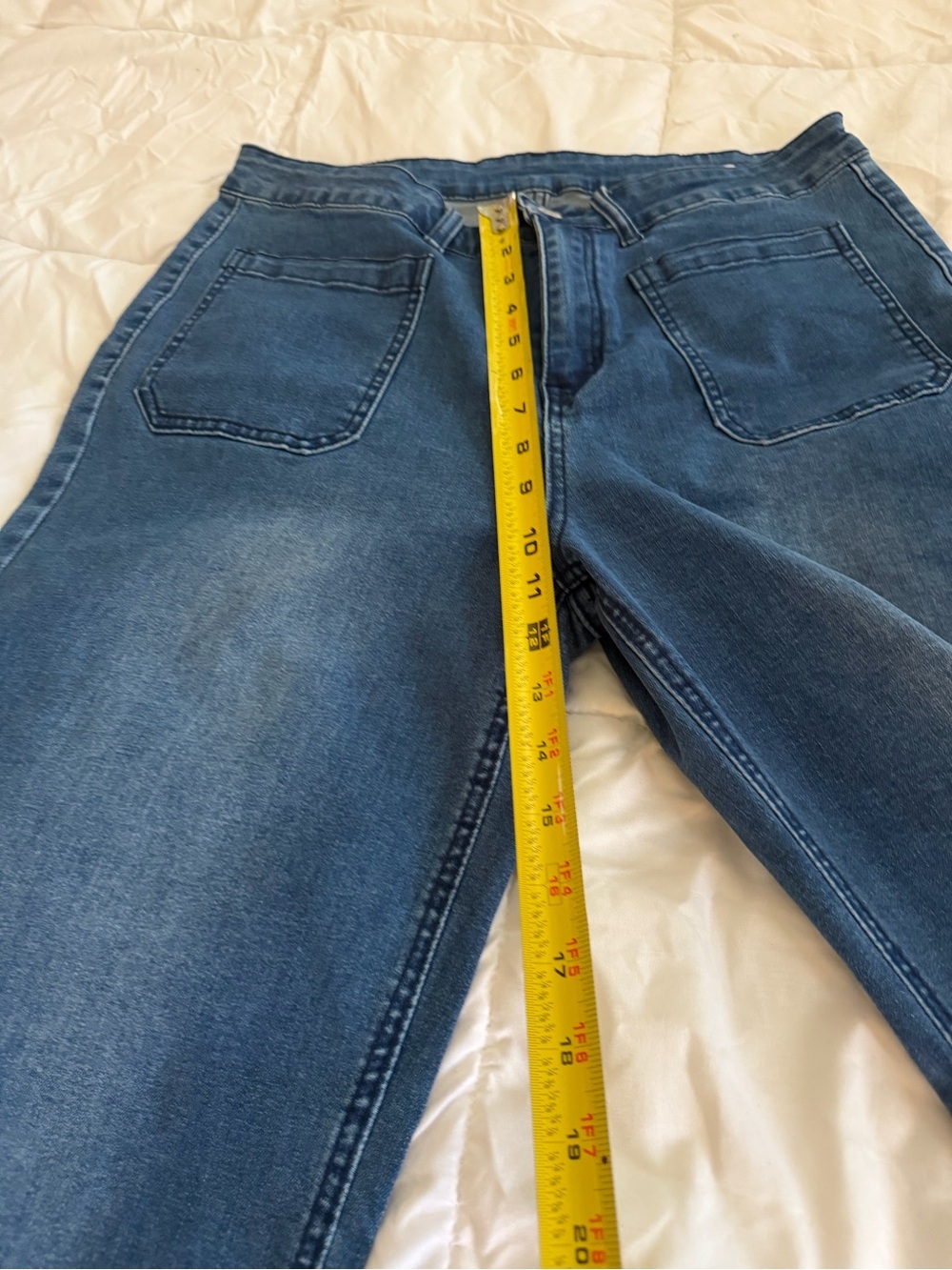 High-Rise Wide Leg Jeans in Medium Blue - Picture 5 of 8